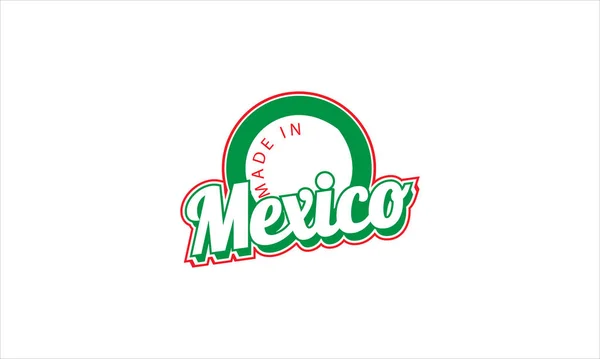 멕시코에서 만들어 타이포그래피 로고에 아이콘 디자인 일러스트 — 스톡 벡터