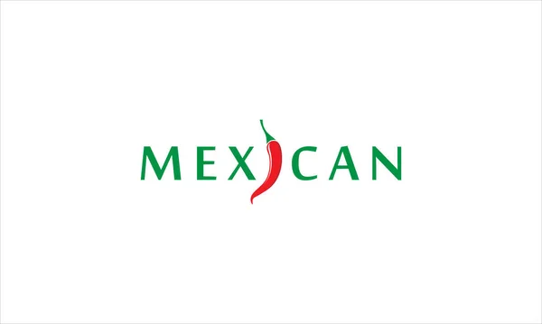 Mexicano Pimenta Vermelha Chili Ícone Logotipo Design Vetor Ilustração Símbolo — Vetor de Stock