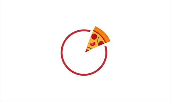 Pizza Morceau Tranche Icône Logo Design Cercle Illustration Vectorielle — Image vectorielle