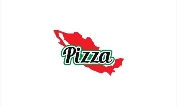 Meksika Pizza Vektör Simgesi Meksika Haritası Pizza Simgesi Logo Tasarımı — Stok Vektör