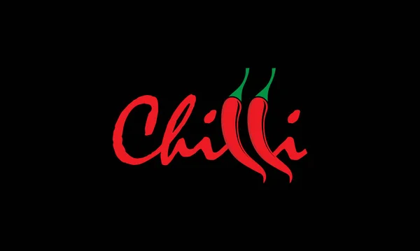 Paprika Rot Chili Symbol Typografische Logo Vektor Illustration — Stockvektor