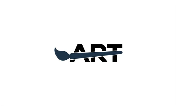 Art Text Logotyp Med Balck Måla Borste Svart Färg Och — Stock vektor