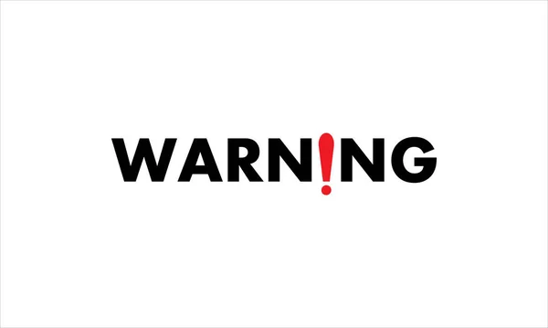 Warning Sign Typographic Symbol Template Icon Logo Design Vector Illustration — Stock Vector