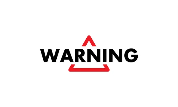 Warning Sign Typographic Symbol Template Icon Logo Design Vector Illustration — Stock Vector