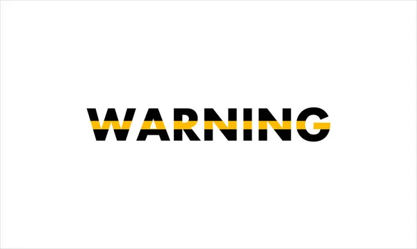 Warning Typography Icon Yellow Tape Logo Design Vector Illustration — Stock Vector