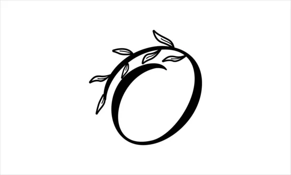 Ursprungliga Bokstaven Blommig Hand Dras Botaniska Boho Ikon Logotyp Design — Stock vektor
