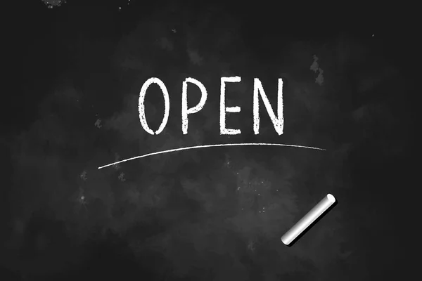 Ouvrir Écrit Avec Craie Sur Tableau Noir Icône Logo Conception — Image vectorielle