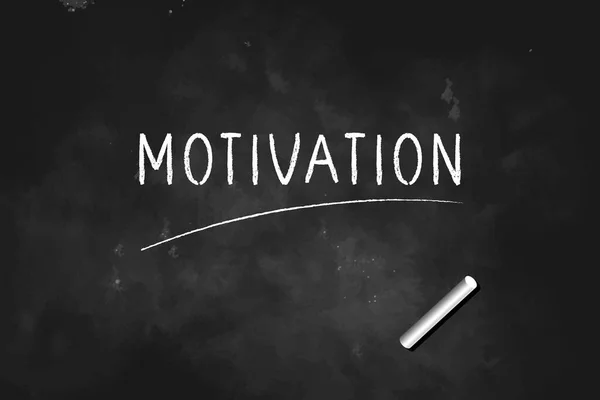 Motivation Écrite Avec Craie Sur Tableau Noir Icône Logo Conception — Image vectorielle