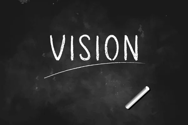 Vision Psaná Křídou Tabuli Logo Design Vektorové Ilustrace — Stockový vektor