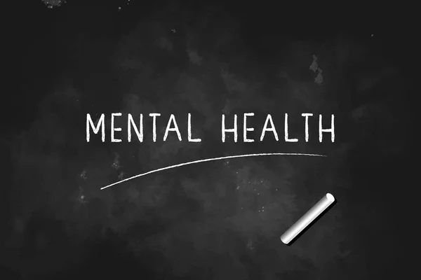 Mental Health Written Chalk Blackboard Icon Logo Design Vector Illustration — Stock Vector