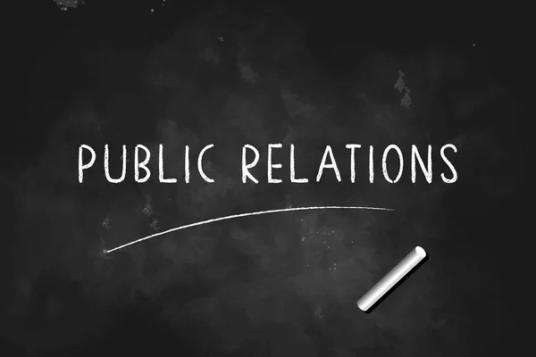 Public Relations Написані Крейдою Дошці Іконок Дизайну Логотипу Векторні Ілюстрації — стоковий вектор