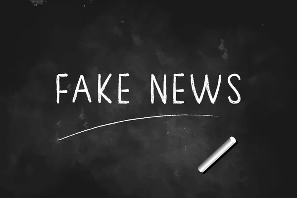 Fake News Scritto Con Gesso Lavagna Icona Logo Disegno Vettoriale — Vettoriale Stock