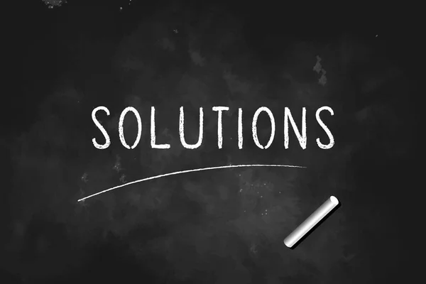 Solutions Écrites Craie Sur Icône Tableau Noir Illustration Vectorielle Design — Image vectorielle