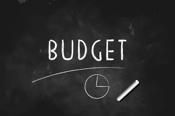 用粉笔写在黑板图标上的Budget图标设计矢量插图 — 图库矢量图片