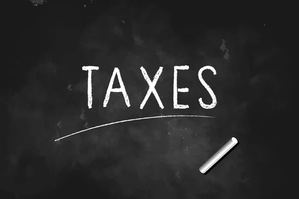 Taxes Skriven Med Krita Svarta Tavlan Ikon Logotyp Design Vektor — Stock vektor