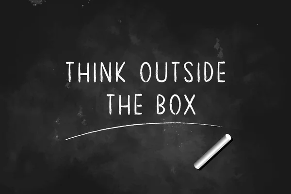 Think Out Box Text Written Chalk Black Board Vector Illustration — стоковый вектор