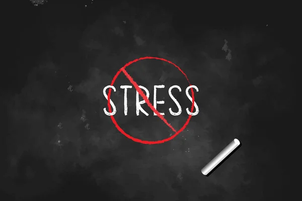 Pas Concept Stress Stress Traversé Par Cercle Une Ligne Rouge — Image vectorielle