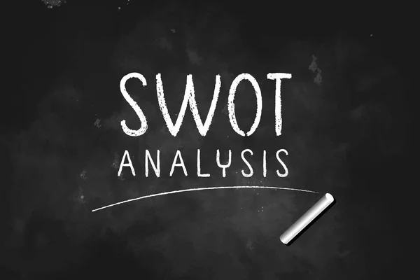 Swot Analys Skriven Med Krita Svart Ombord Vektor Illustration Ikon — Stock vektor