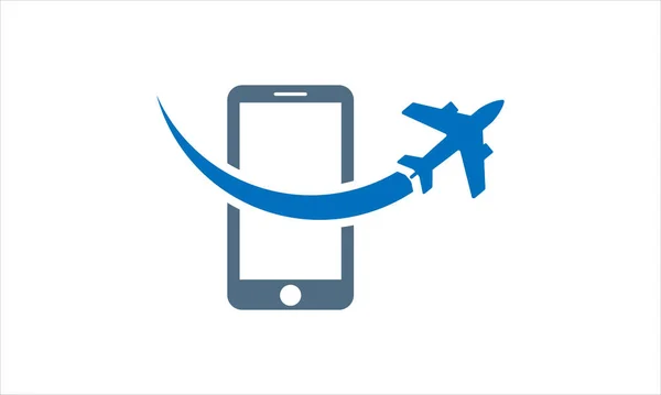 Plane Smart Phone Utazás Logo Template Design Vectorplane Smart Phone — Stock Vector