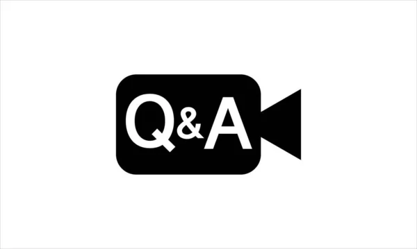 Una Pregunta Respuesta Botón Reproducción Vídeo Vivo Icono Podcast Logotipo — Archivo Imágenes Vectoriales