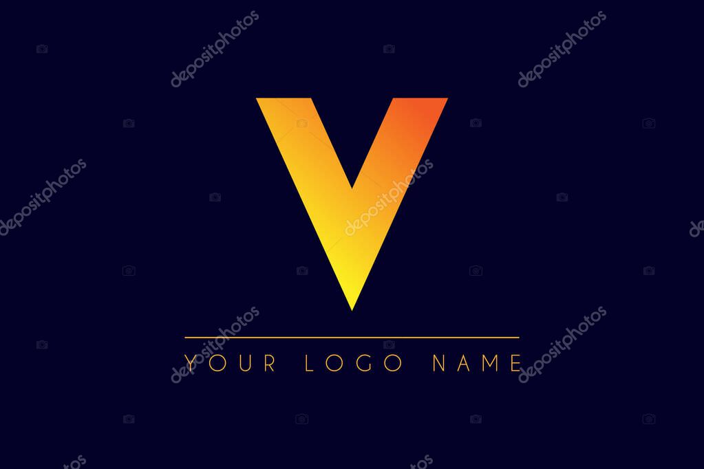 Initial Letter V Font with Gradient Color  icon logo design illustration