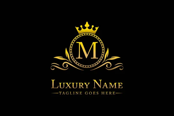 Royal Luxury Letter King Mit Gold Wappen Krone Logo Kollektion — Stockvektor