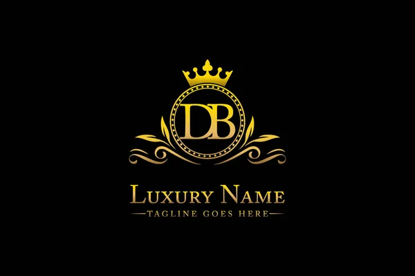 Letra Luxo King Com Gold Crest Crown Logo Collection Boutique —  Vetores de Stock
