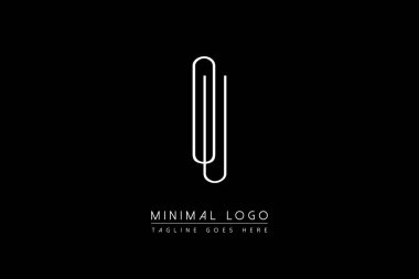 OU ya da UO bağlı ilk harf vektör illüstrasyon monogram sembolü