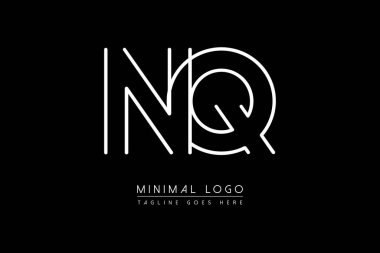 NQ ya da QN ilk harf Yaratıcı ve Minimalist yazı tipleri, monogram lüks alfabe vektör tasarımı illüstrasyonu