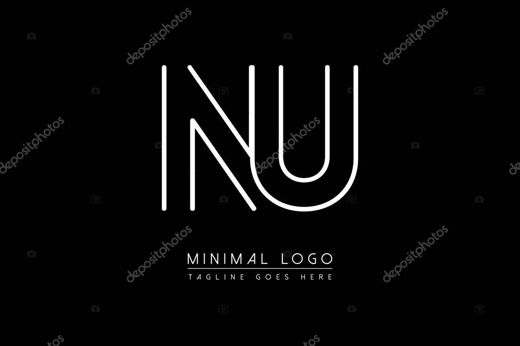 NU or UN initial letter Creative and Minimalist fonts monogram icon  luxury alphabet vector design illustration