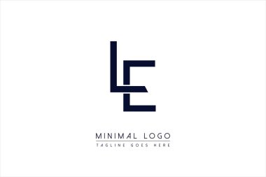 LE OR EL Ya da L ve E ilk minimal monogram harf logosu tasarımı