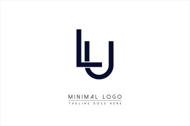 LU ya da UL ya da L ve U ilk asgari harfli alfabe logosu tasarımı