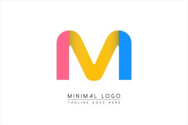M ilk harfi renkli logo monogram Vektör tasarım resimleme simgesi