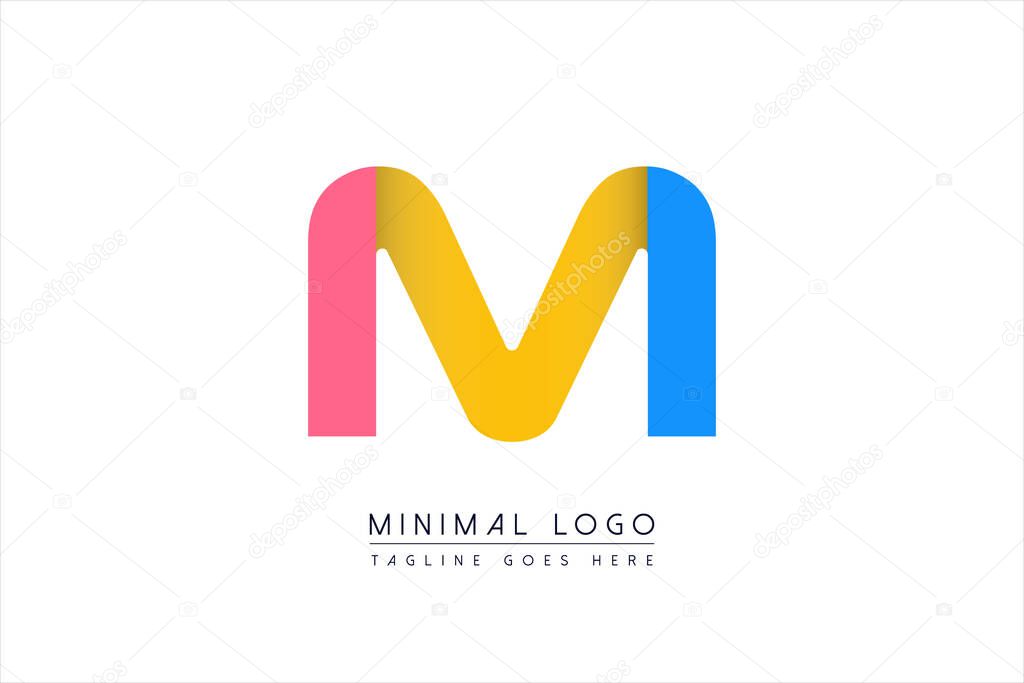 M initial letter colorful logo monogram  Vector design illustration icon