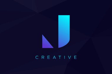 İlk harf J basit parlak renkler logo modern tasarım web ve şirket için konsept