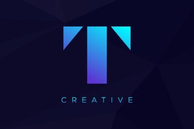 İlk harf T basit parlak renkler logo modern tasarım web ve şirket için konsept
