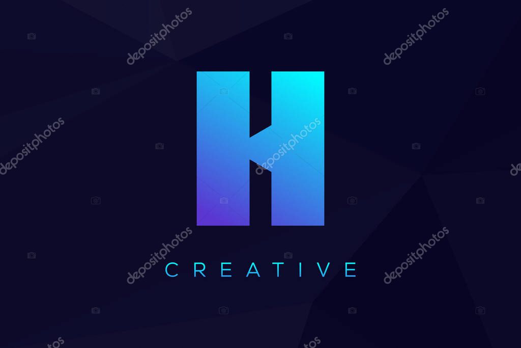 Initial letter H simple vivid bright colors monogram logo modern design concept for web and company