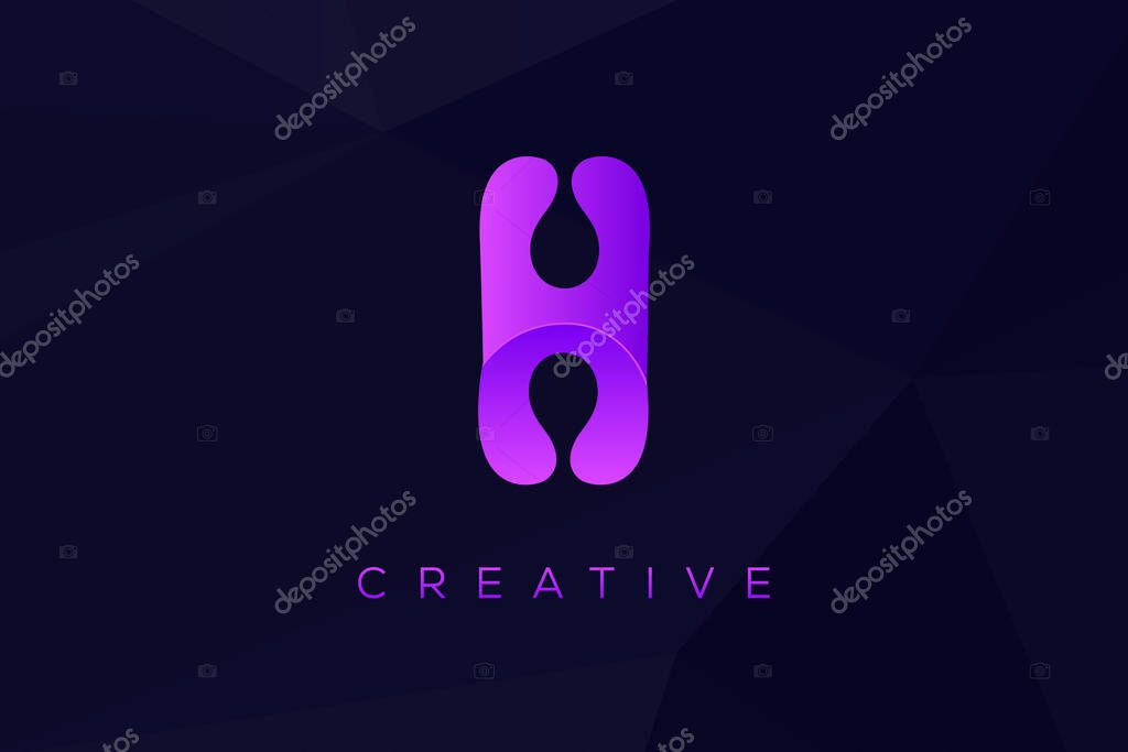 Letter H icon in gradient color template for logo Or for company name vector illustration