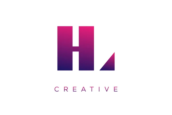 HlまたはLhの文字創造的な色のアルファベット会社のロゴベクトルのアイコンのデザイン — ストックベクタ