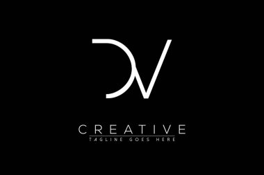 Harf dv, vd, vd, d, Soyut ilk monogram harf alfabesi logosu tasarımı