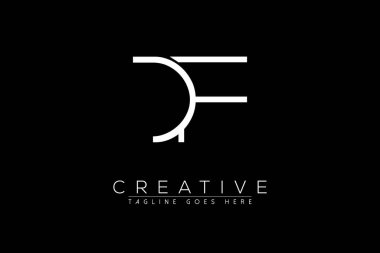 Harf df df, fd, f, d, Soyut ilk monogram harf alfabesi logosu tasarımı
