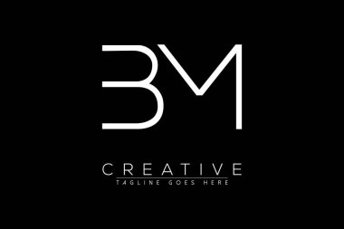 Harf bm, mb, b, m, Soyut ilk monogram harf alfabesi logosu tasarımı