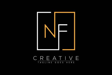 İlk harf nf nf, fn, n, f zarif ve lüks Dikdörtgen kare logo tasarım şablonu ile ilk harf