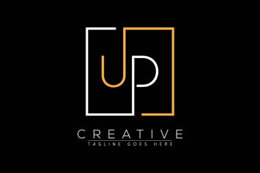 İlk harf ud, du, d, u şık ve lüks Dikdörtgen kare logo tasarım şablonu ile ilk harf