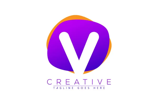 Initiale Lettre Icône Logo Vectoriel Avec Des Formes Géométriques Violettes — Image vectorielle