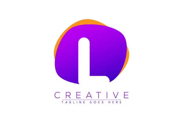 Initiale Lettre Icône Logo Vectoriel Avec Des Formes Géométriques Violet — Image vectorielle