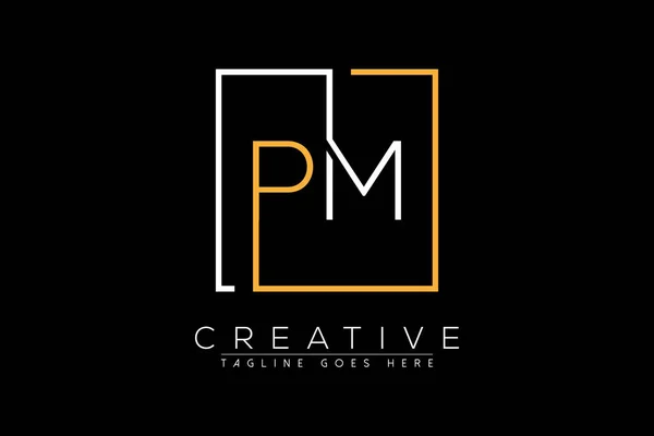 Initial monogram letter pm logo design template Vector Image