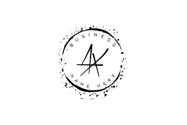 Anfangsbuchstabe Ein Handgeschriebenes Logo Mit Funkelnden Kreisen Mit Dekorativem Boho — Stockvektor