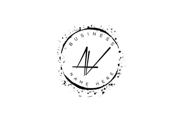 Anfangsbuchstabe Handgeschriebenes Logo Mit Funkelnden Kreisen Mit Dekorativem Boho Rahmenvektor — Stockvektor