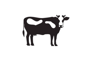 Beyaz arka plandaki inek kafası hayvan çiftliği tasarımı taşıyıcısı